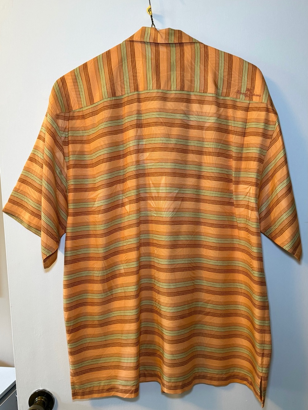 Tommy Bahama Orange Striped Short-Sleeve Button-Down Shirt - Picture 2 of 3